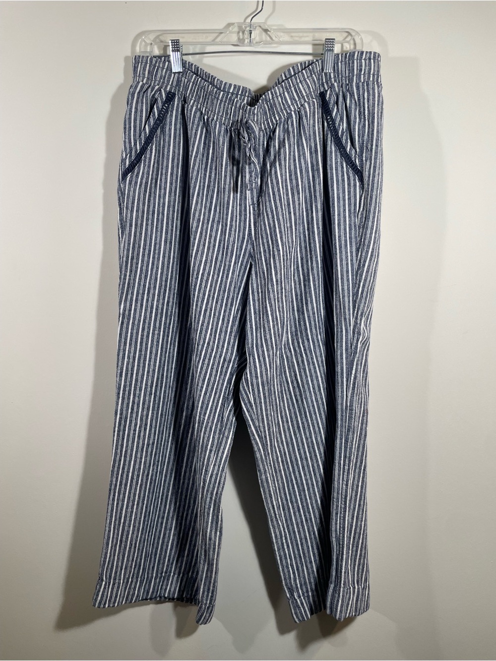 Briggs elastic-waist linen pants XXL